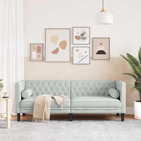 Divano-Sofa-Divanetto Grigio chiaro 194 x 74,5 x 70,5 cm Velluto