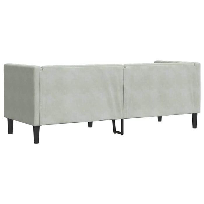 vidaXL Divano Chesterfield Grigio chiaro 194 x 74.5 x 70.5 cm Velluto