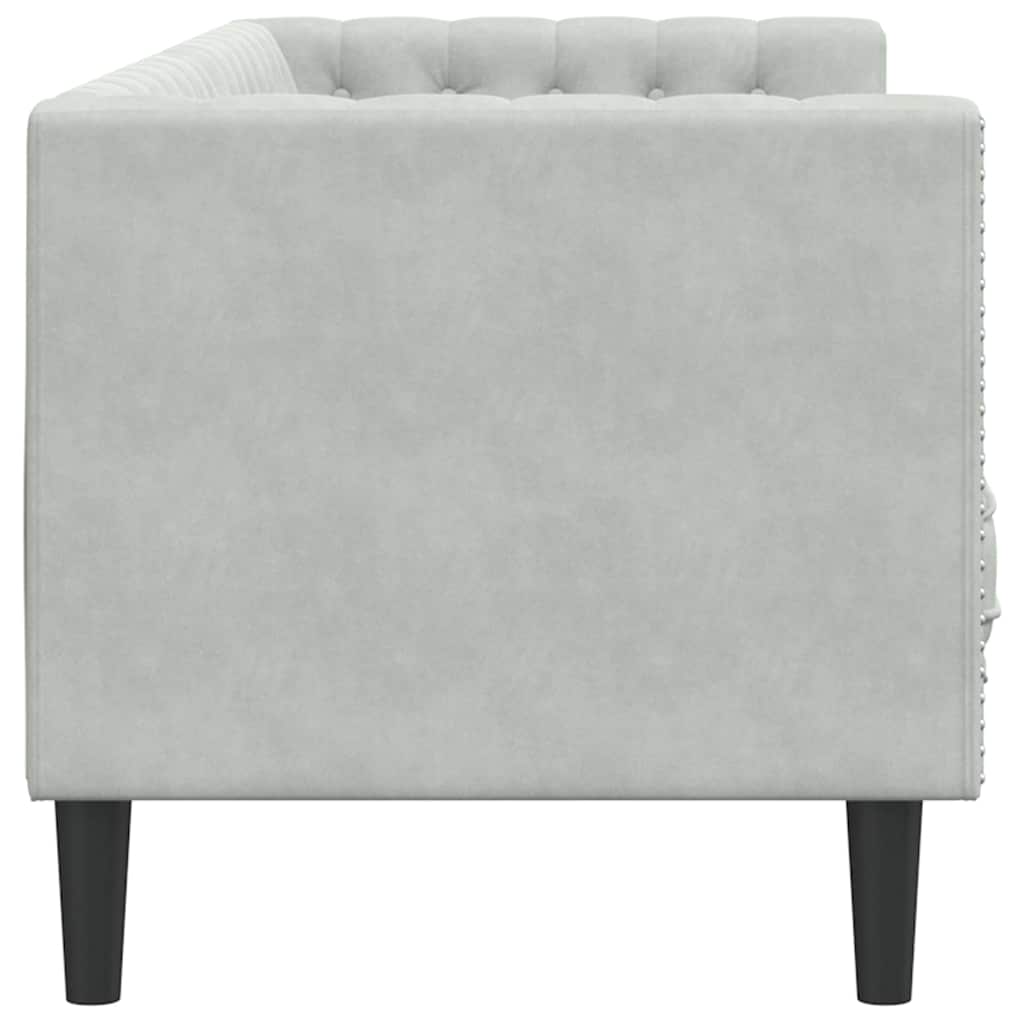 Divano-Sofa-Divanetto Grigio chiaro 194 x 74,5 x 70,5 cm Velluto