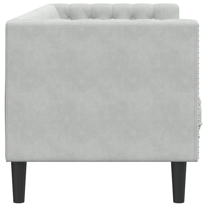 vidaXL Divano Chesterfield Grigio chiaro 194 x 74.5 x 70.5 cm Velluto