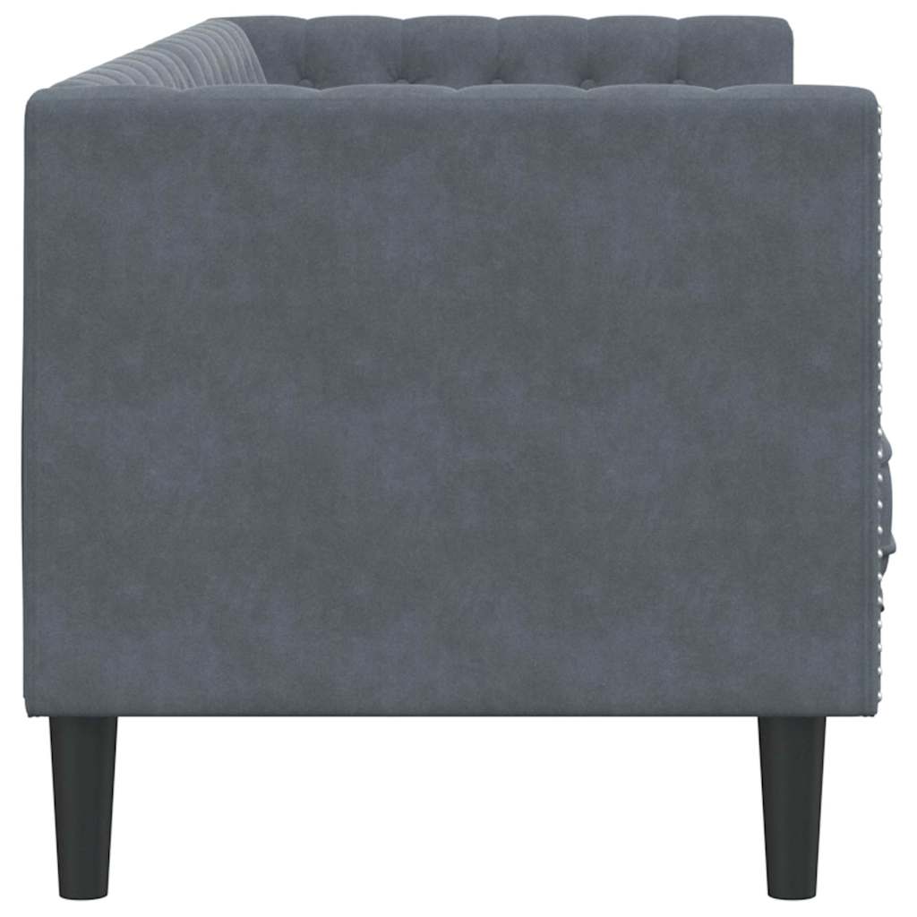 vidaXL Divano Chesterfield Grigio scuro 194 x 74.5 x 70.5 cm Velluto