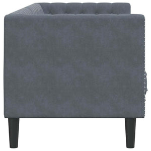 vidaXL Divano Chesterfield Grigio scuro 194 x 74.5 x 70.5 cm Velluto
