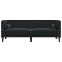 Divano Nero 194 x 74,5 x 70,5 cm Velluto
