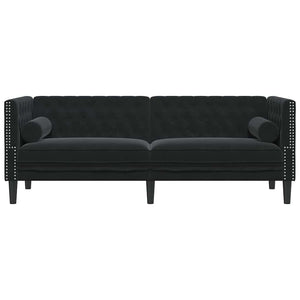 Divano Chesterfield Altro Nero 194 x 74.5 x 70.5 cm Velluto 42013024