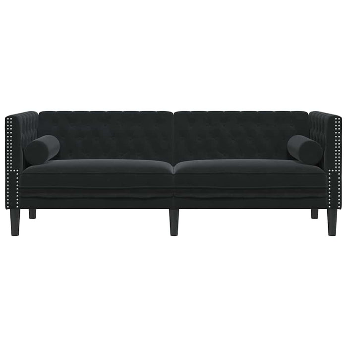 Divano Chesterfield Altro Nero 194 x 74.5 x 70.5 cm Velluto 42013024