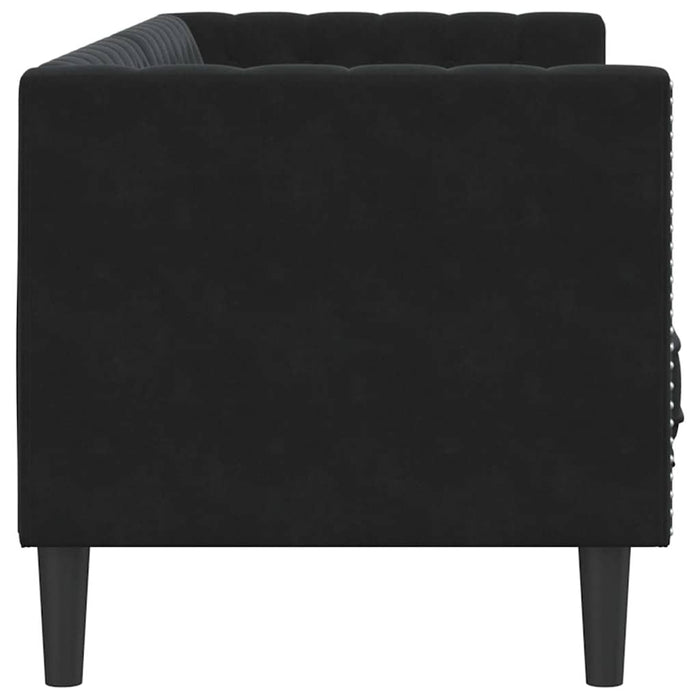 vidaXL Divano Chesterfield Argille Nero 194 x 74.5 x 70.5 cm Velluto