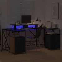 Scrivania Rovere nero 182 x 101 x 87.5 cm Legno multistrato 3376136