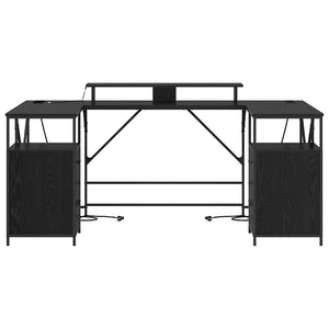 vidaXL Scrivania Rovere nero 182 x 101 x 87.5 cm Legno multistrato