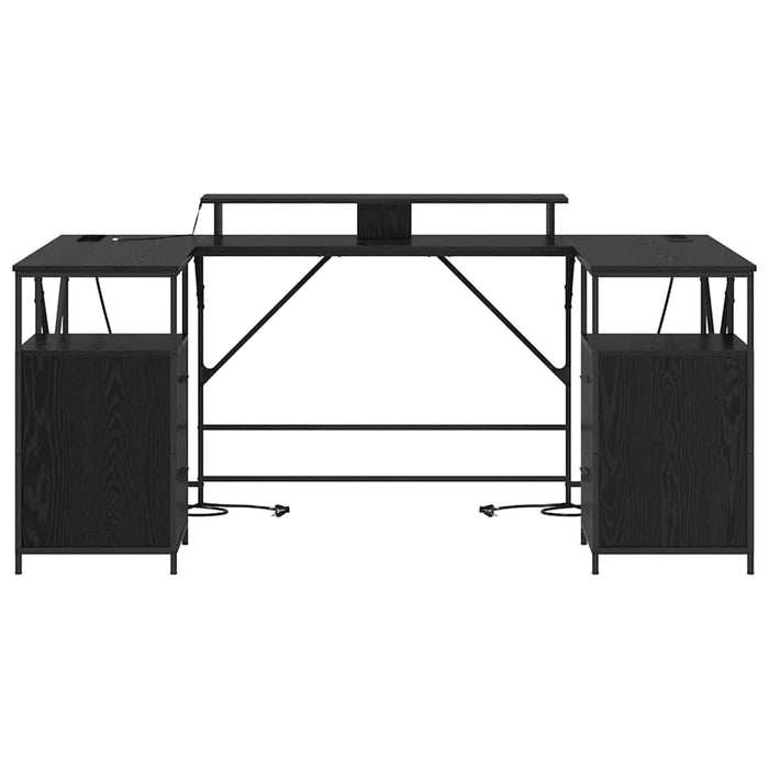 vidaXL Scrivania Rovere nero 182 x 101 x 87.5 cm Legno multistrato