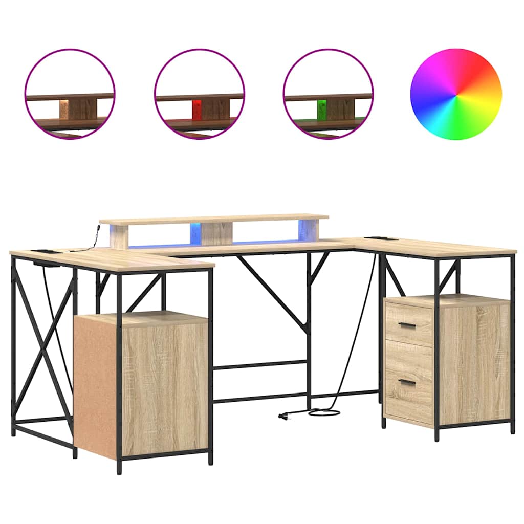 Scrivania rovere sonoma 182 x 101 x 87.5 cm Legno multistrato 3376137