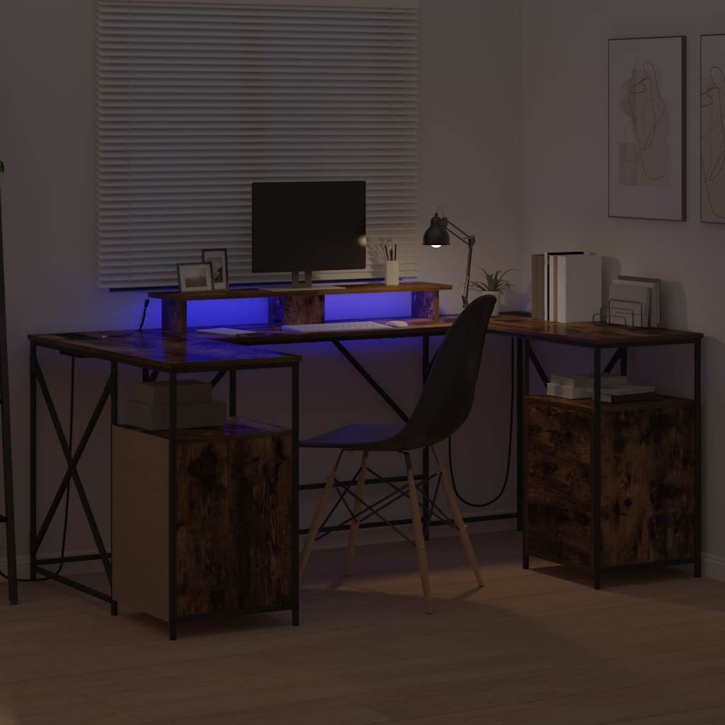 Scrivania Rovere fumo 182 x 101 x 87.5 cm Legno multistrato 3376138