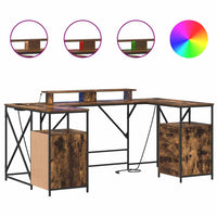 vidaXL Scrivania Rovere fumo 182 x 101 x 87.5 cm Legno multistrato