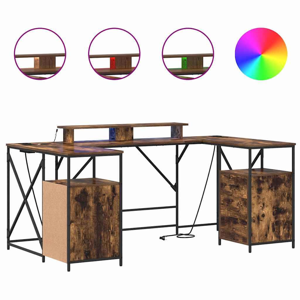 Scrivania Rovere fumo 182 x 101 x 87.5 cm Legno multistrato 3376138
