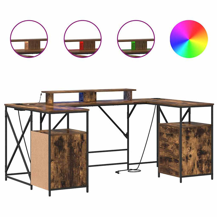Scrivania Rovere fumo 182 x 101 x 87.5 cm Legno multistrato 3376138