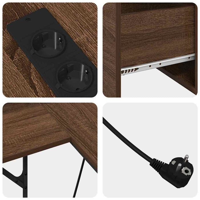 vidaXL Scrivania Rovere marrone 182 x 101 x 87.5 cm Legno multistrato