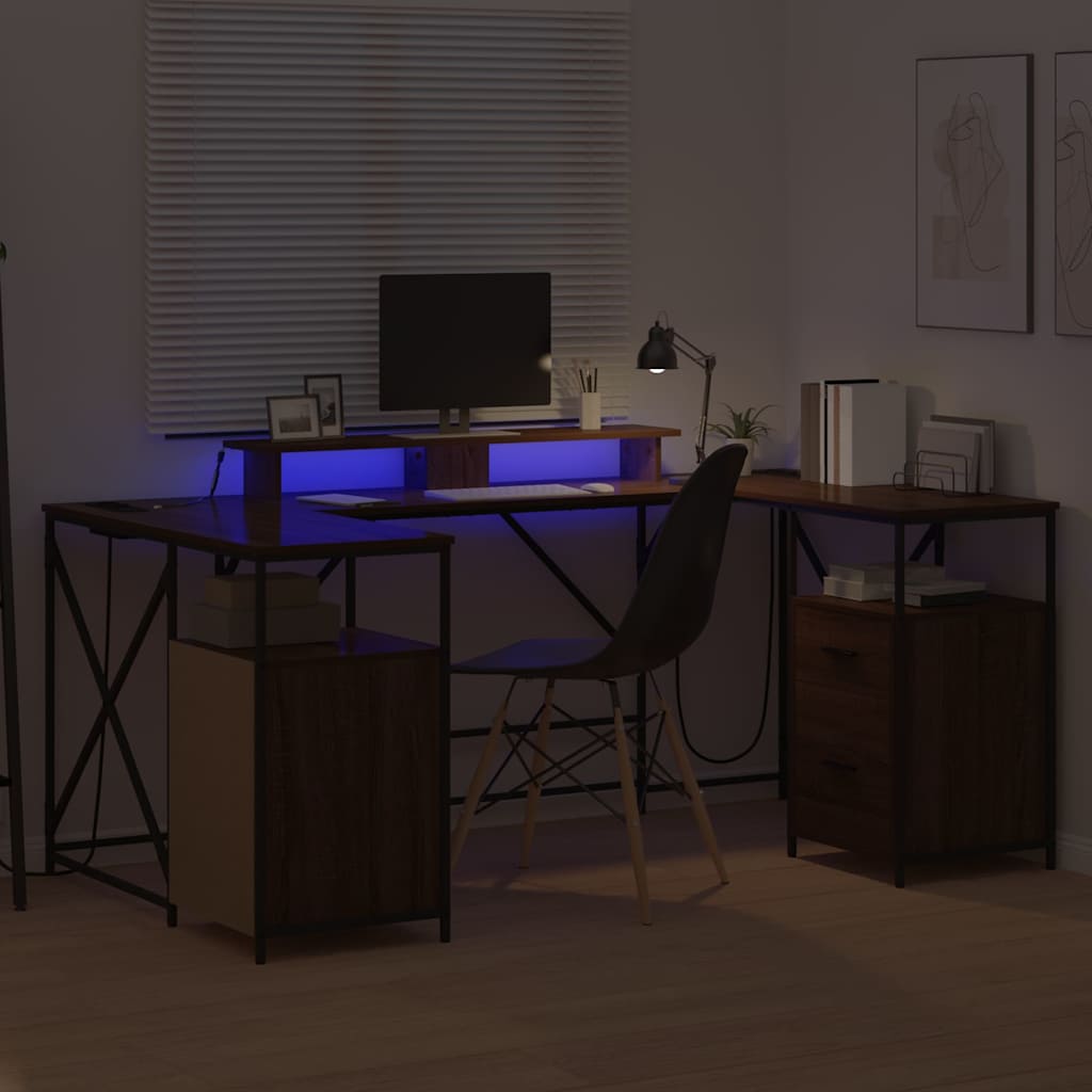 Scrivania Rovere marrone 182 x 101 x 87.5 cm Legno multistrato 3376140