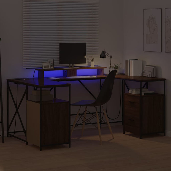 Scrivania Rovere marrone 182 x 101 x 87.5 cm Legno multistrato 3376140