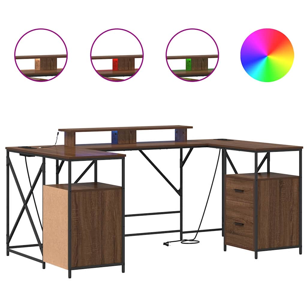 vidaXL Scrivania Rovere marrone 182 x 101 x 87.5 cm Legno multistrato