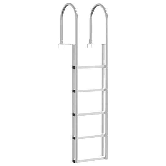 vidaxl Scala da Molo Argento 45 x 11.5 x 190 cm Alluminio
