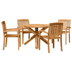 Set da Pranzo per Giardino 3 pcs Marrone Legno: Acacia solida 3255792