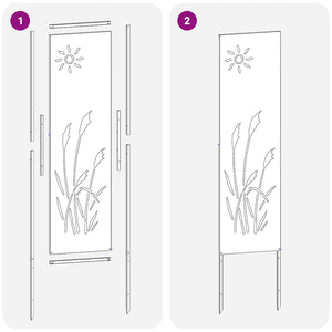 Schermo per privacy in giardino Traforo Argento 32 x 140 cm 876207