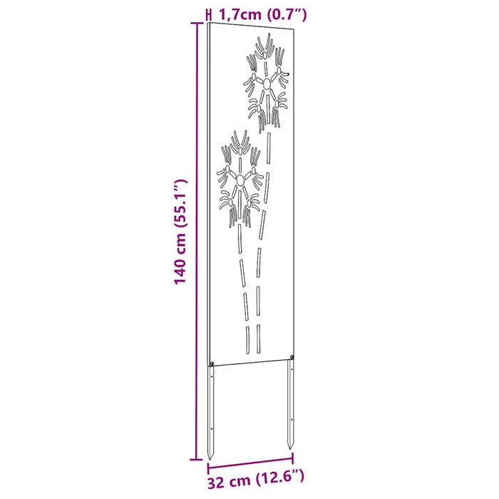 Pannello Decorativo da Giardino Altro Bianco 32 x 140 cm 876211