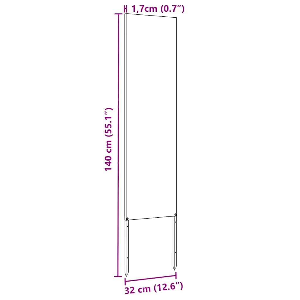 Pannello Decorativo da Giardino Altro Antracite 32 x 140 cm 876219
