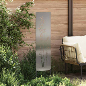 vidaXL Schermo per privacy in giardino Floreale Argento 32 x 140 cm