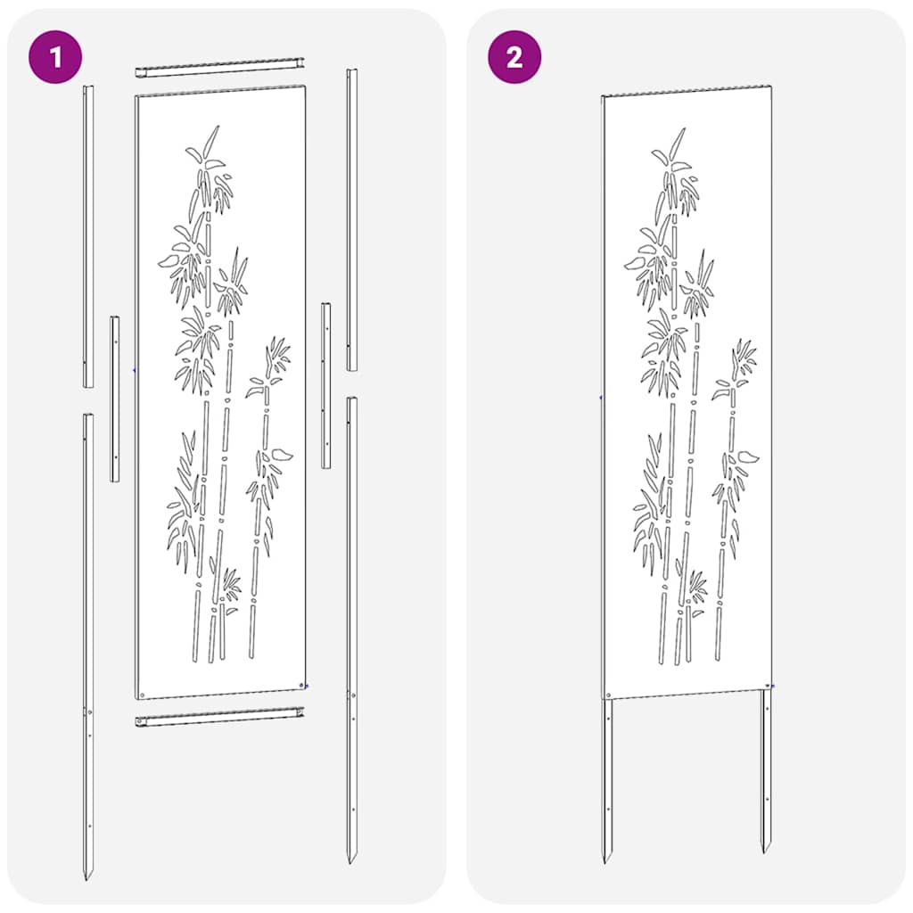 Schermo per privacy in giardino Floreale Ruggine 32 x 140 cm 876230