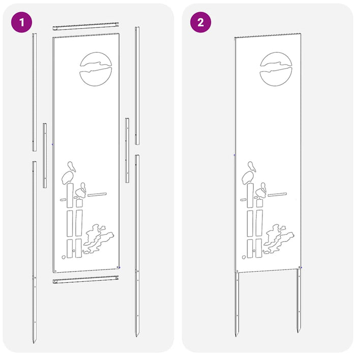 Pannello Decorativo da Giardino Ruggine 32 x 140 cm 876251