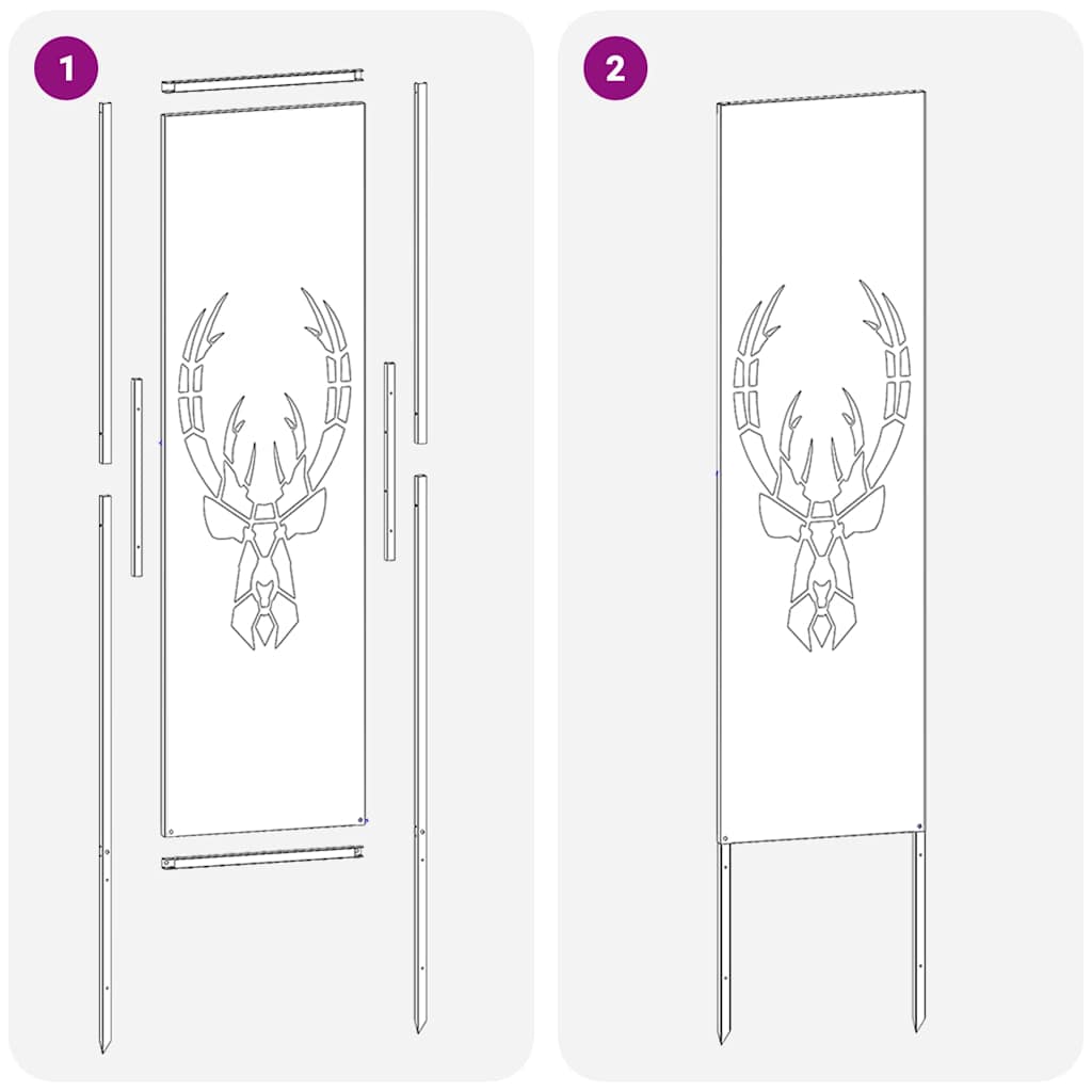 Schermo per privacy in giardino Stampa animale Nero 32 x 140 cm 876259