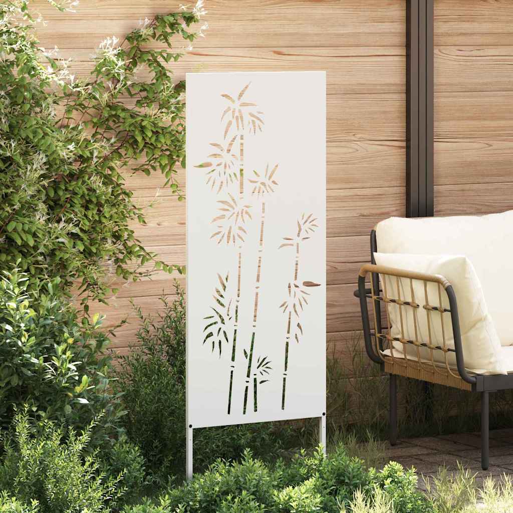 vidaXL Schermo per privacy in giardino Floreale Bianco 50 x 140 cm