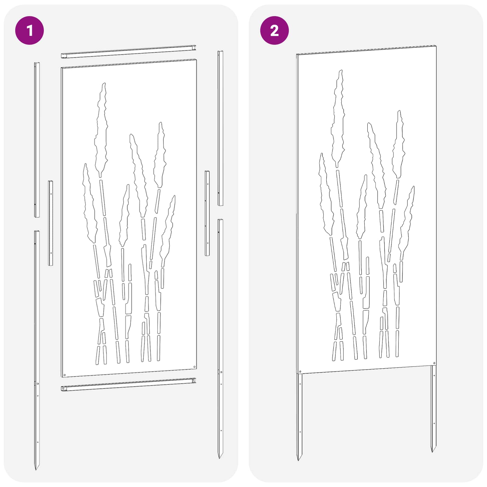 Schermo per privacy in giardino Floreale Nero 50 x 140 cm 876308