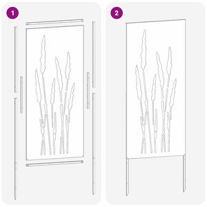 Schermo per privacy in giardino Floreale Argento 50 x 140 cm 876313