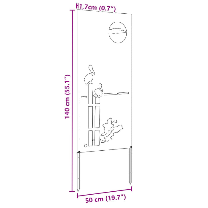 Schermo per privacy in giardino Traforo Argento 50 x 140 cm 876319