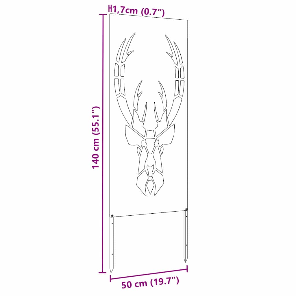 vidaXL Pannello Decorativo da Giardino Argento 50 x 140 cm