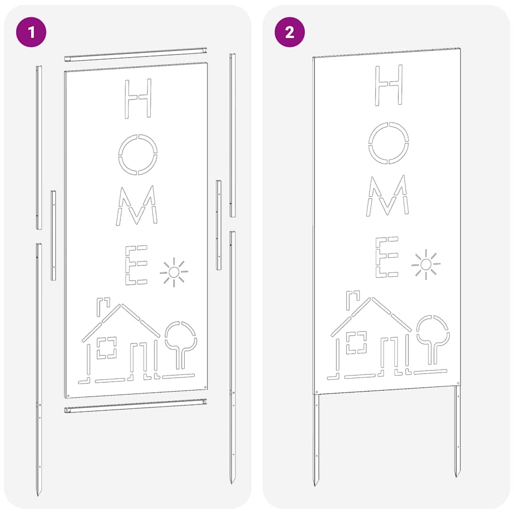 Pannello Decorativo da Giardino Argento 50 x 140 cm 876340