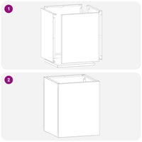 Vaso da giardino-Fioriera Esterno-Contenitore per Piante Nero 32 x 32 x 40 cm Acciaio laminato a freddo