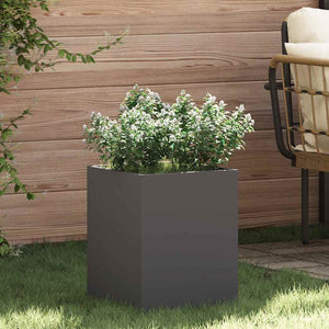 vidaXL Vaso da giardino Nero 32 x 32 x 40 cm Acciaio laminato a freddo
