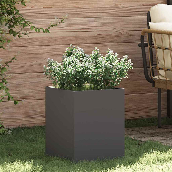 Vaso da giardino Nero 32 x 32 x 40 cm Acciaio laminato a freddo 876343
