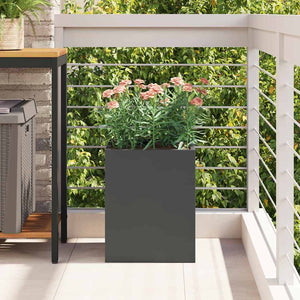 vidaXL Vaso da giardino Nero 32 x 32 x 40 cm Acciaio laminato a freddo