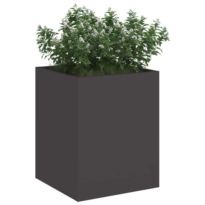 Vaso da giardino-Fioriera Esterno-Contenitore per Piante Nero 32 x 32 x 40 cm Acciaio laminato a freddo