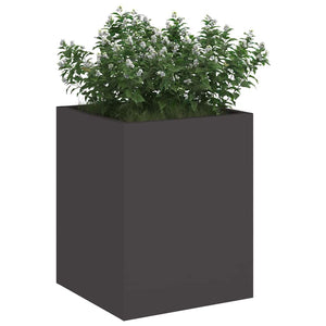 vidaXL Vaso da giardino Nero 32 x 32 x 40 cm Acciaio laminato a freddo