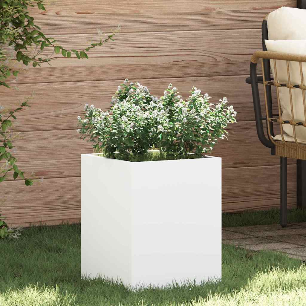 Vaso da giardino Bianco 32 x 32 x 40 cm 876344