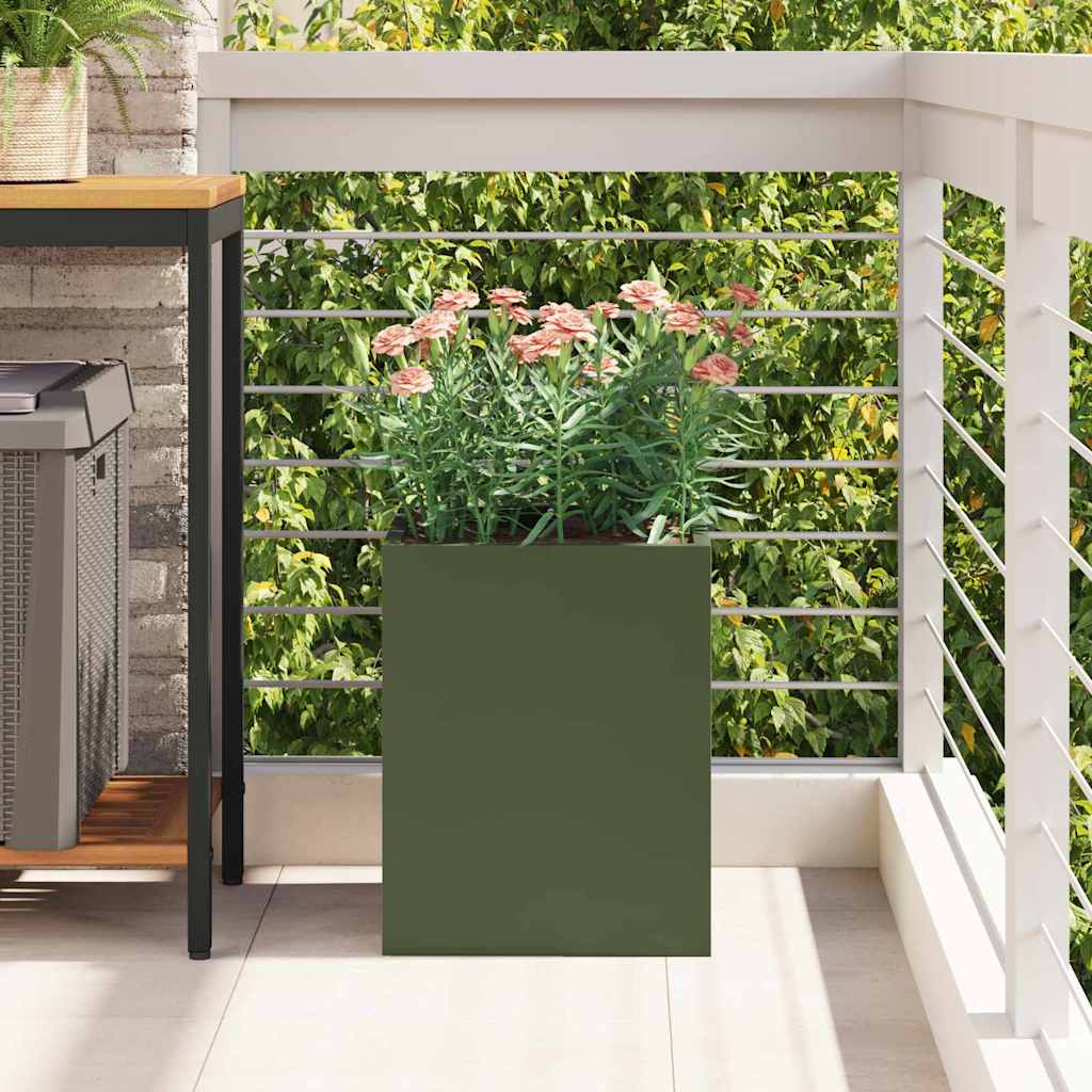 vidaXL Vaso da giardino Oliver verde 32 x 32 x 40 cm