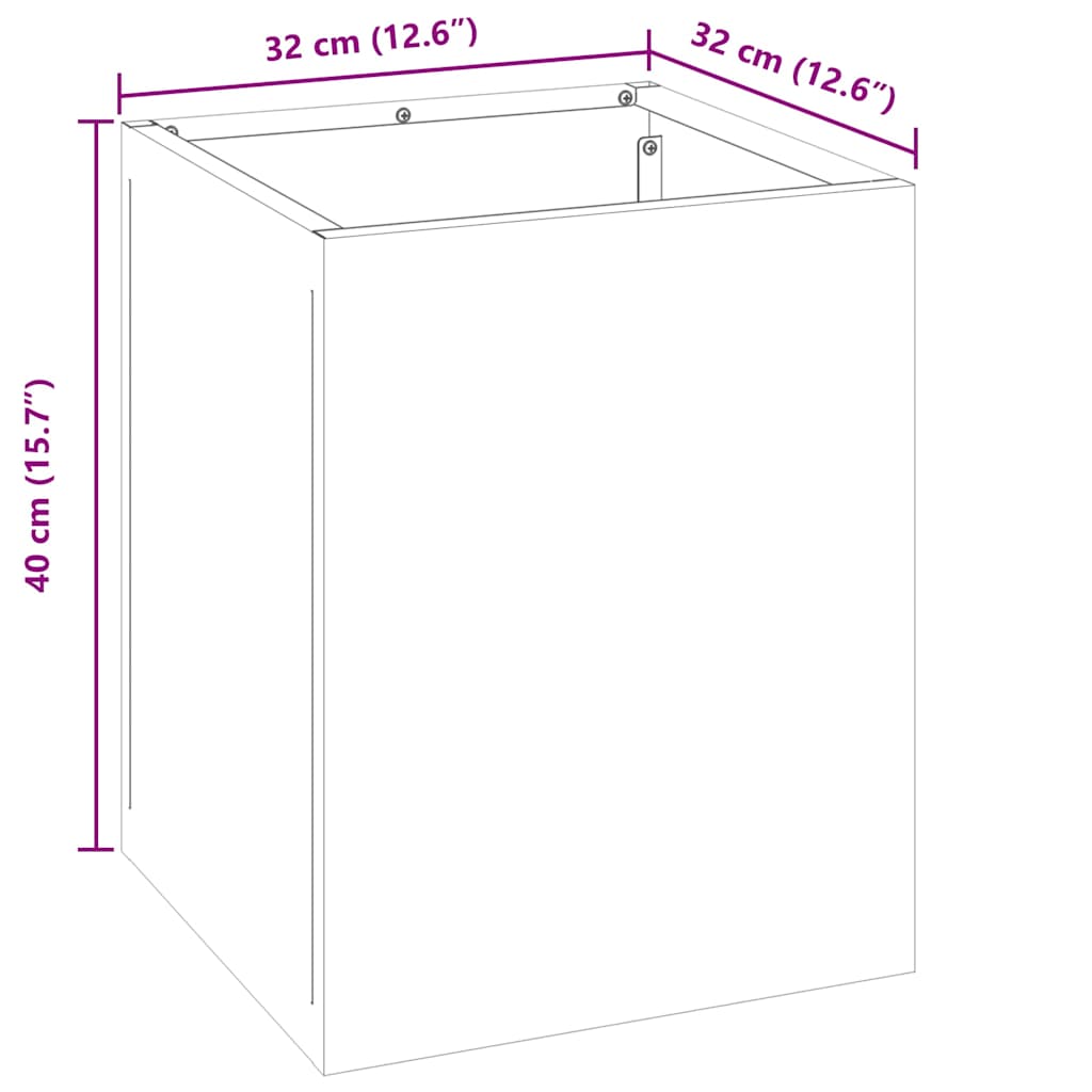 vidaXL Vaso da giardino Oliver verde 32 x 32 x 40 cm