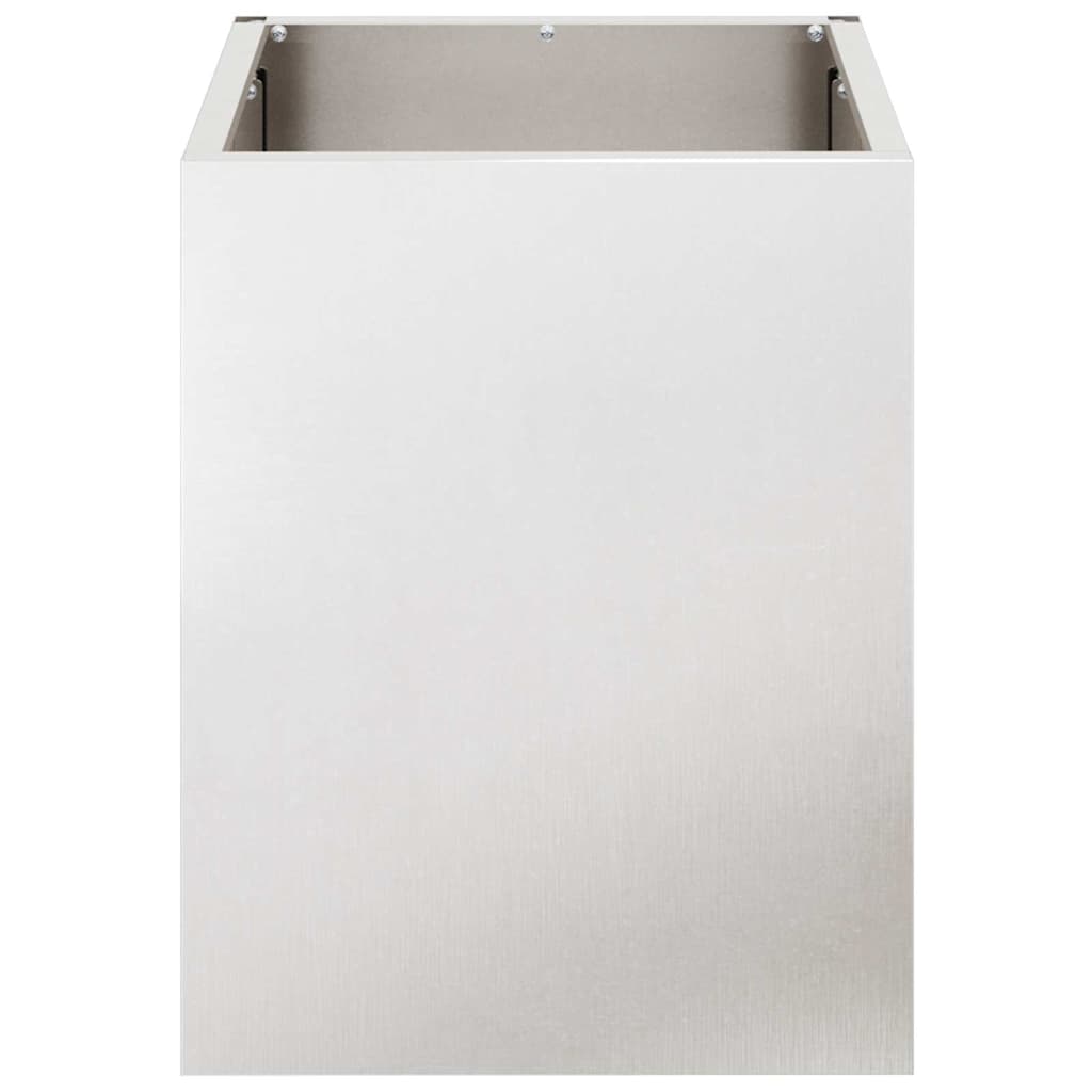 Vaso da giardino Acciaio inossidabile-Fioriera da Esterno-Contenitore per Piante 32 x 32 x 40 cm