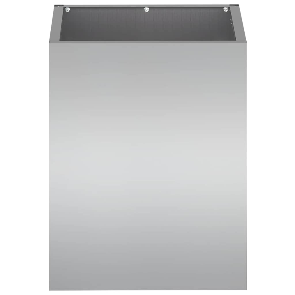 Vaso da giardino Acciaio zincato-Fioriera da Esterno-Contenitore per Piante 32 x 32 x 40 cm