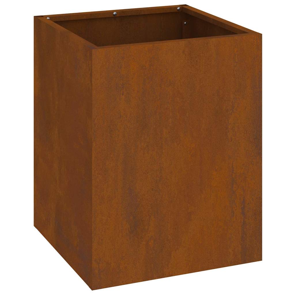 vidaXL Vaso da giardino Marrone 32 x 32 x 40 cm Acciaio invecchiato
