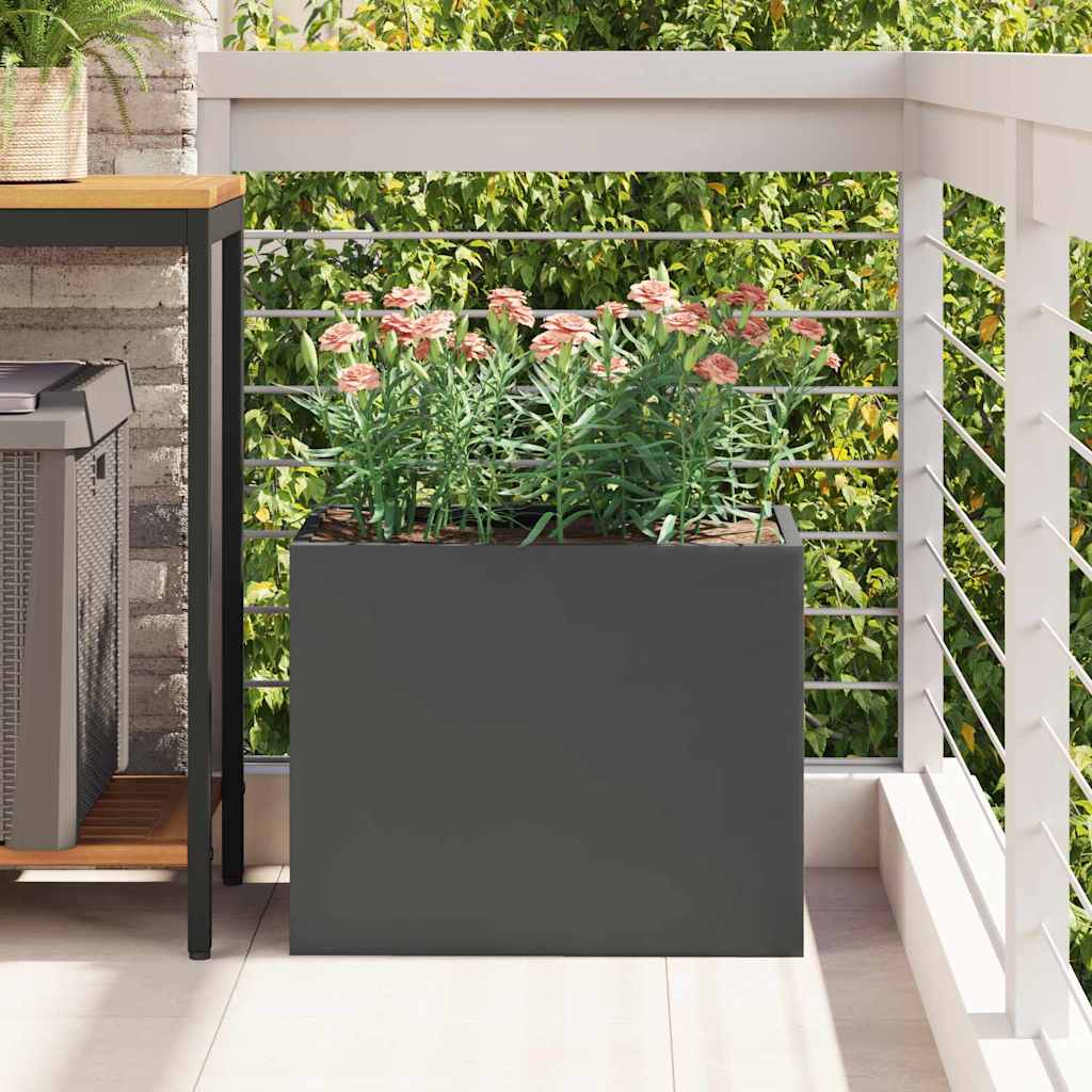 vidaXL Vaso da giardino Nero 50 x 32 x 40 cm Acciaio laminato a freddo